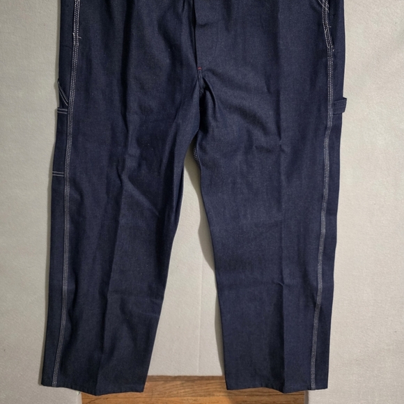 NWT Red Kap Mens Dark Wash Denim Bib Overalls BD10DN Size 38x30 - Picture 7 of 11